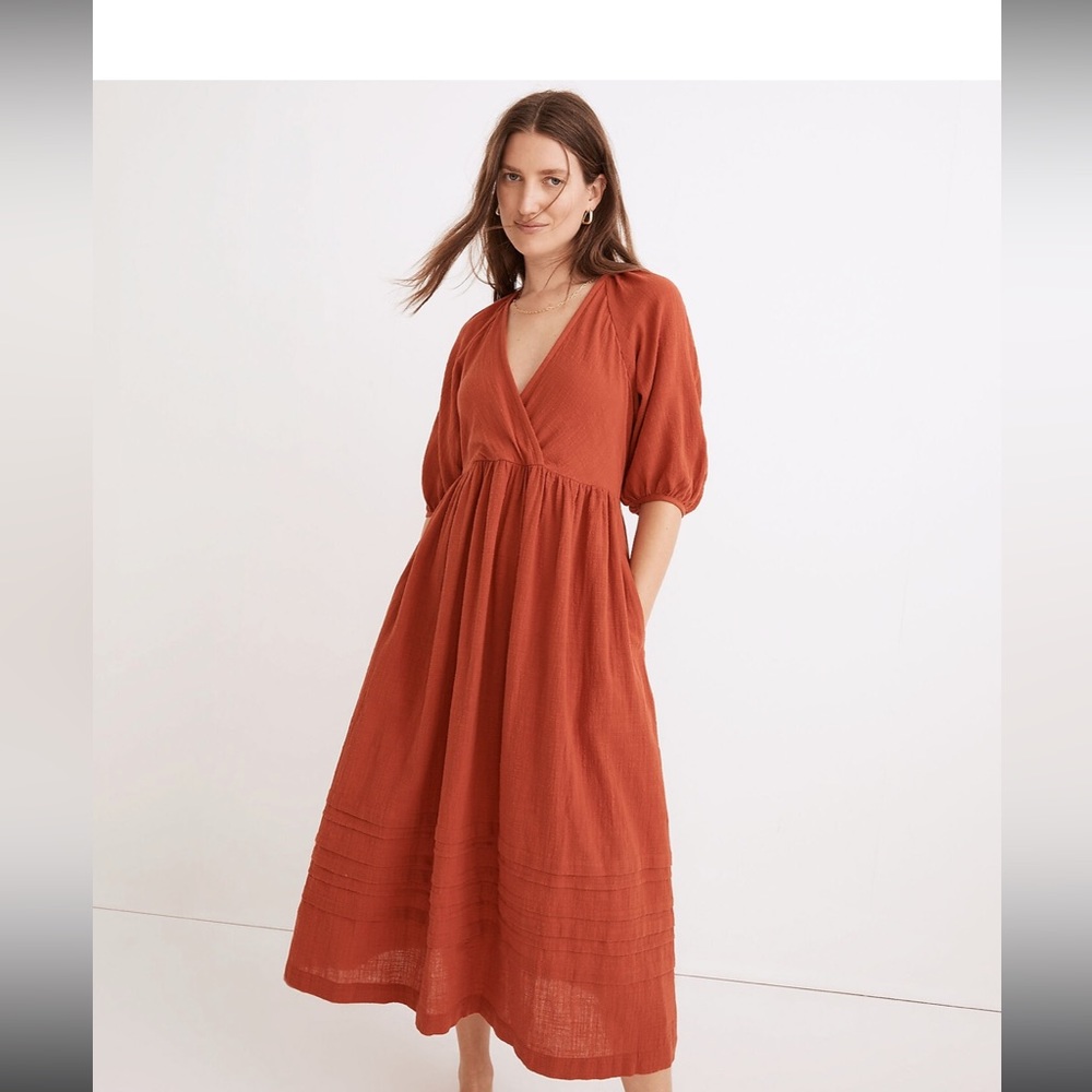 Madewell Marianna Puff-Sleeve Midi Dress